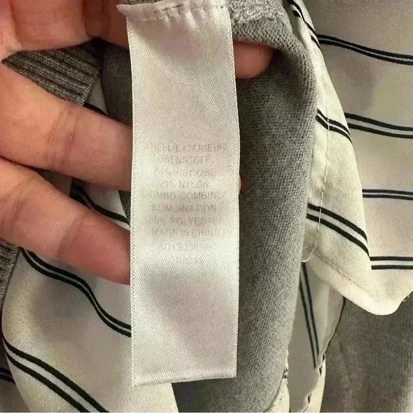 Adrianna‎ Papell Sweater Women's Large Layered V-Neck Grey Ivory Formal Casual - Picture 7 of 15